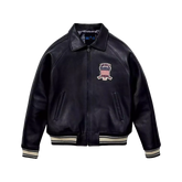 Men's Avirex Black Real Bomber American Flight Jacket 100% Real Leather Jacket